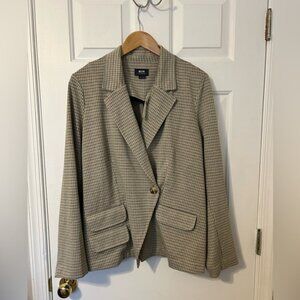 Maeve by Anthropologie Plaid Ponte Blazer